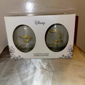 Disney Aladdin Allandin Collectable Wine Glasses Stemless 2pk